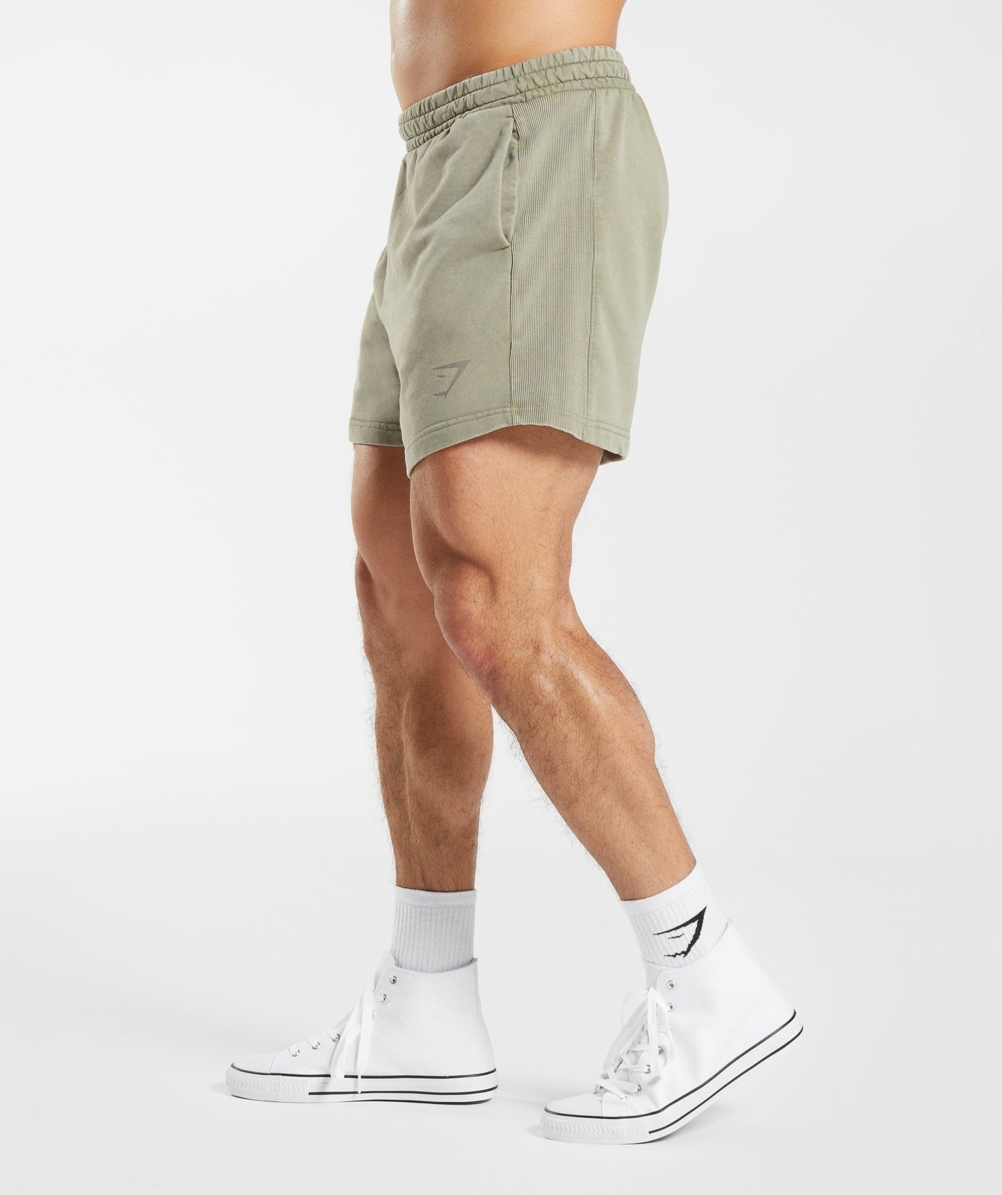Gymshark Power Washed 5" Shorts - Ecru Brown