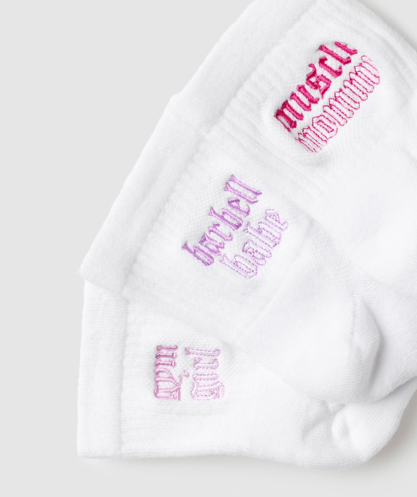 Gymshark Gym Babes Midi Sock 3pk - White/Sour Pink/Active Purple/Winning Pink
