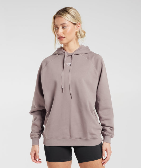Gymshark Training Oversized Fleece Hoodie - Washed Mauve