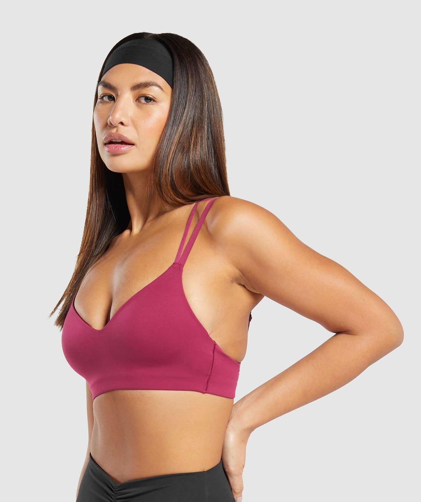 Gymshark Strappy Back Light Support Sports Bra - Raspberry Pink