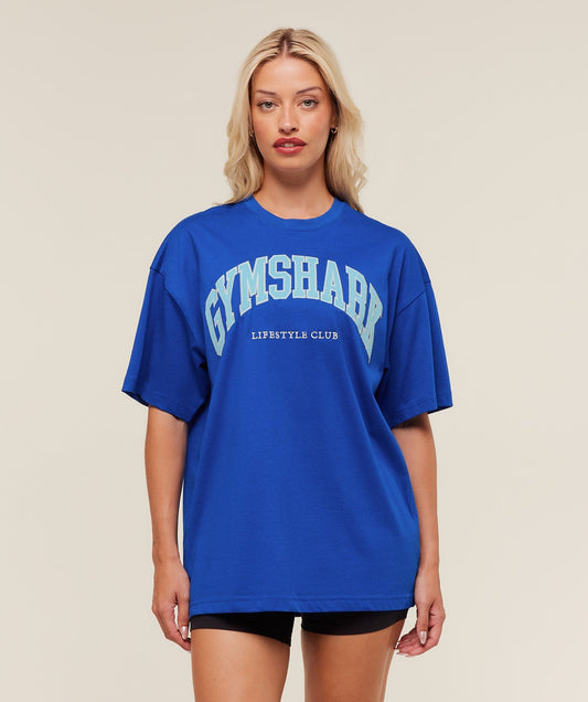 Gymshark Collegiate Graphic T-Shirt - Athletic Blue
