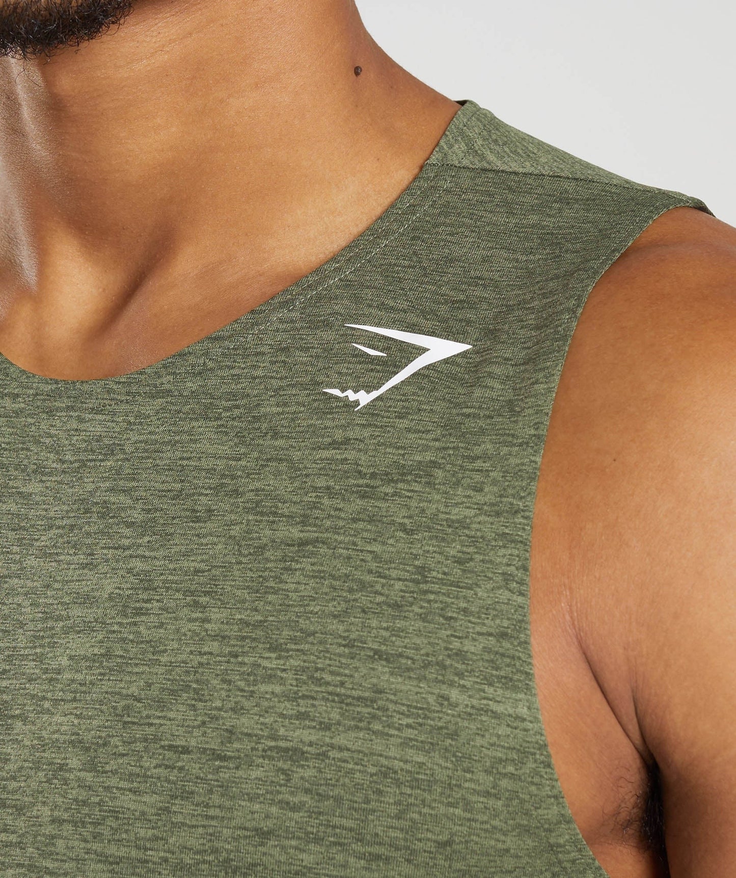 Gymshark Arrival Slim Marl Tank - Core Olive/Kalamata Olive Marl