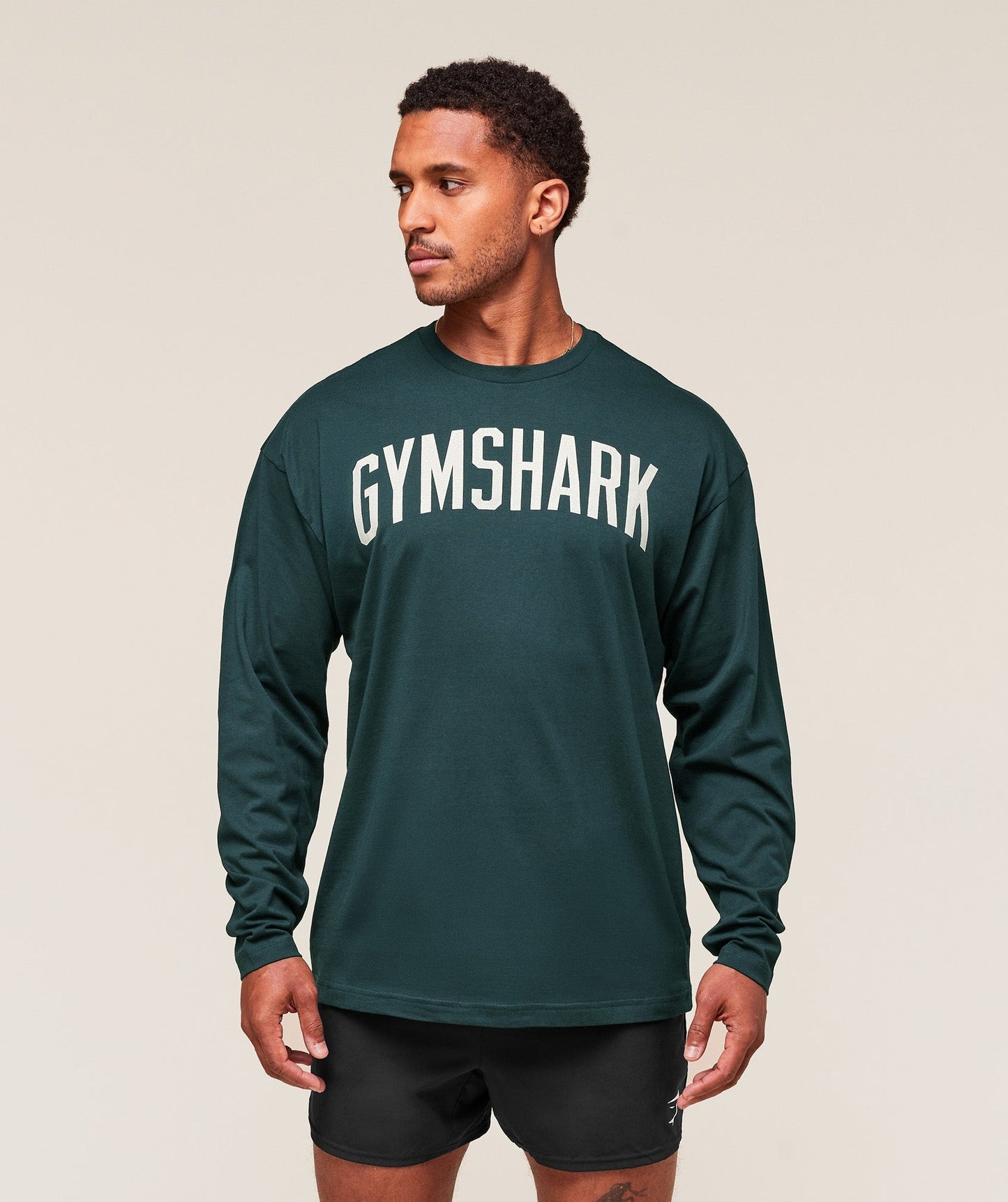 Gymshark Worn Graphic Long Sleeve T-Shirt - Deep Petrol Blue