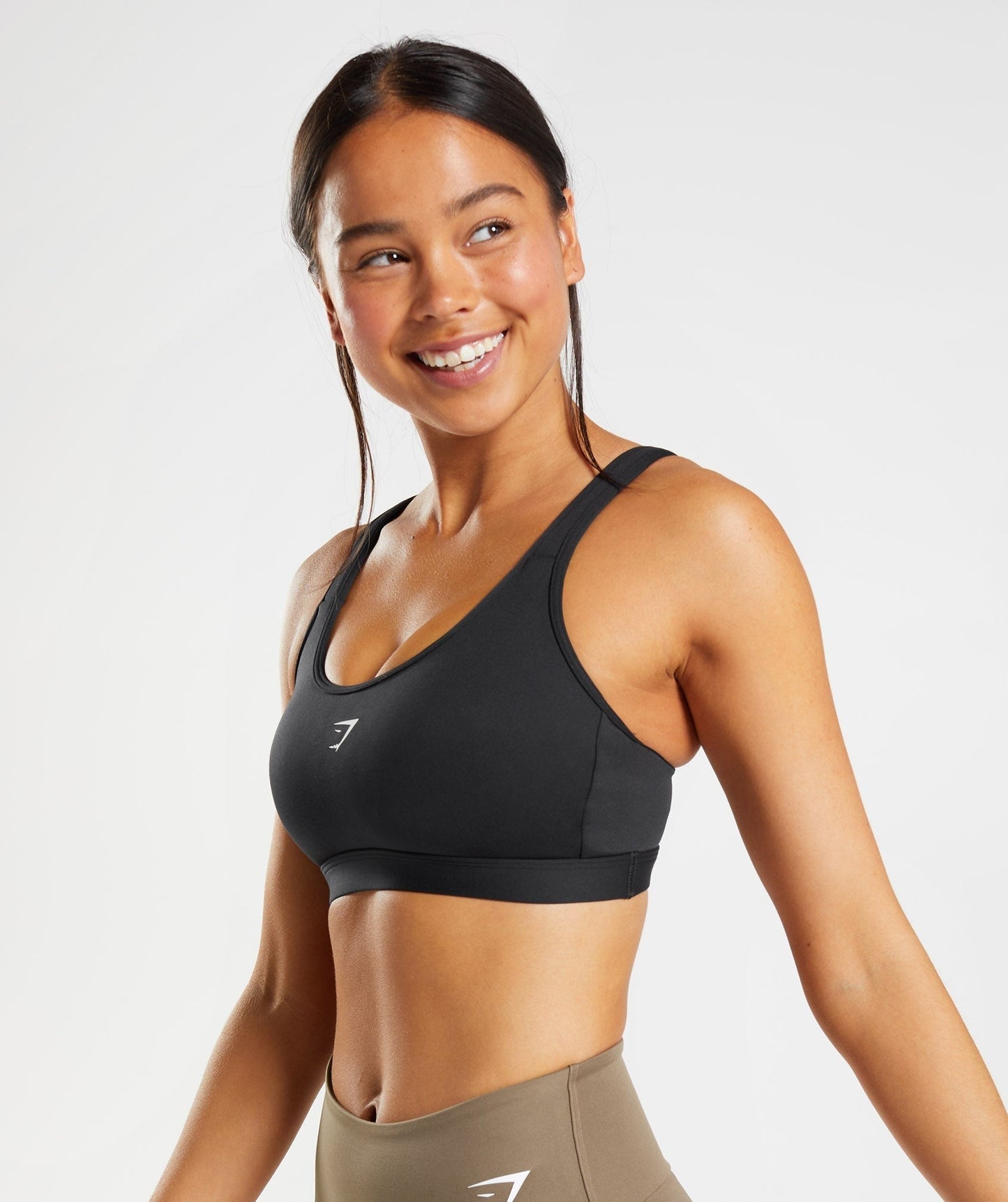 Gymshark FRACTION SPORTS BRA - Black/White