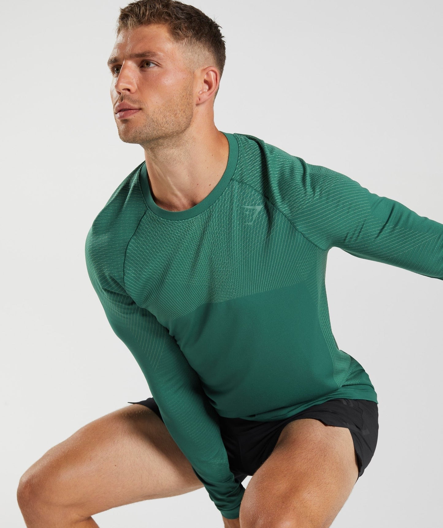 Gymshark Apex Seamless Long Sleeve T-Shirt - Woodland Green/Hoya Green