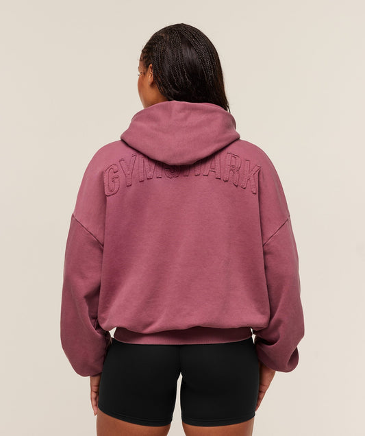 Gymshark Power Washed Oversized Hoodie - Reset Pink/Acid Wash
