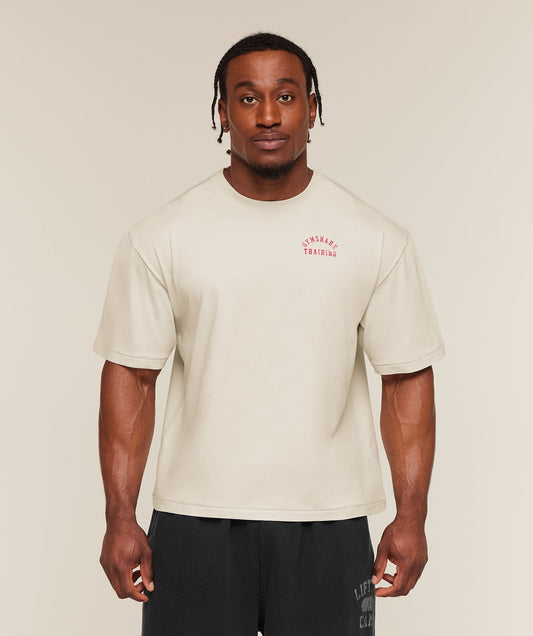 Gymshark Retro Collegiate T-Shirt - Tinted White