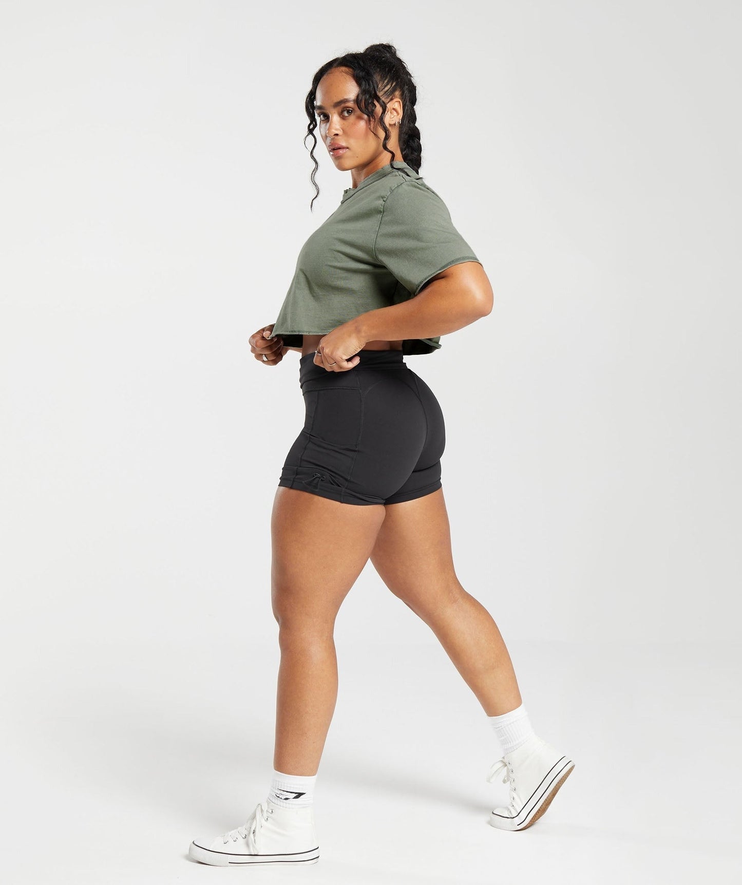 Gymshark Legacy Washed Crop Top - Dusk Green