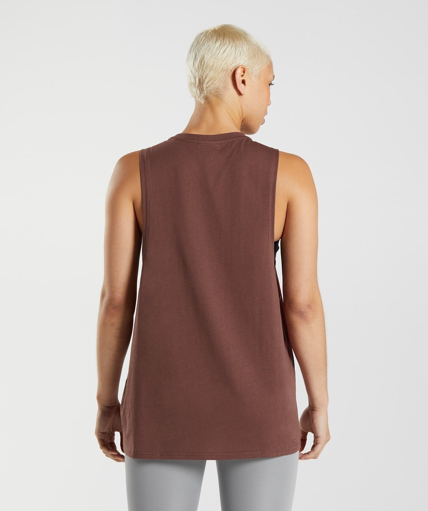 Gymshark Training Drop Arm Tank - Cherry Brown