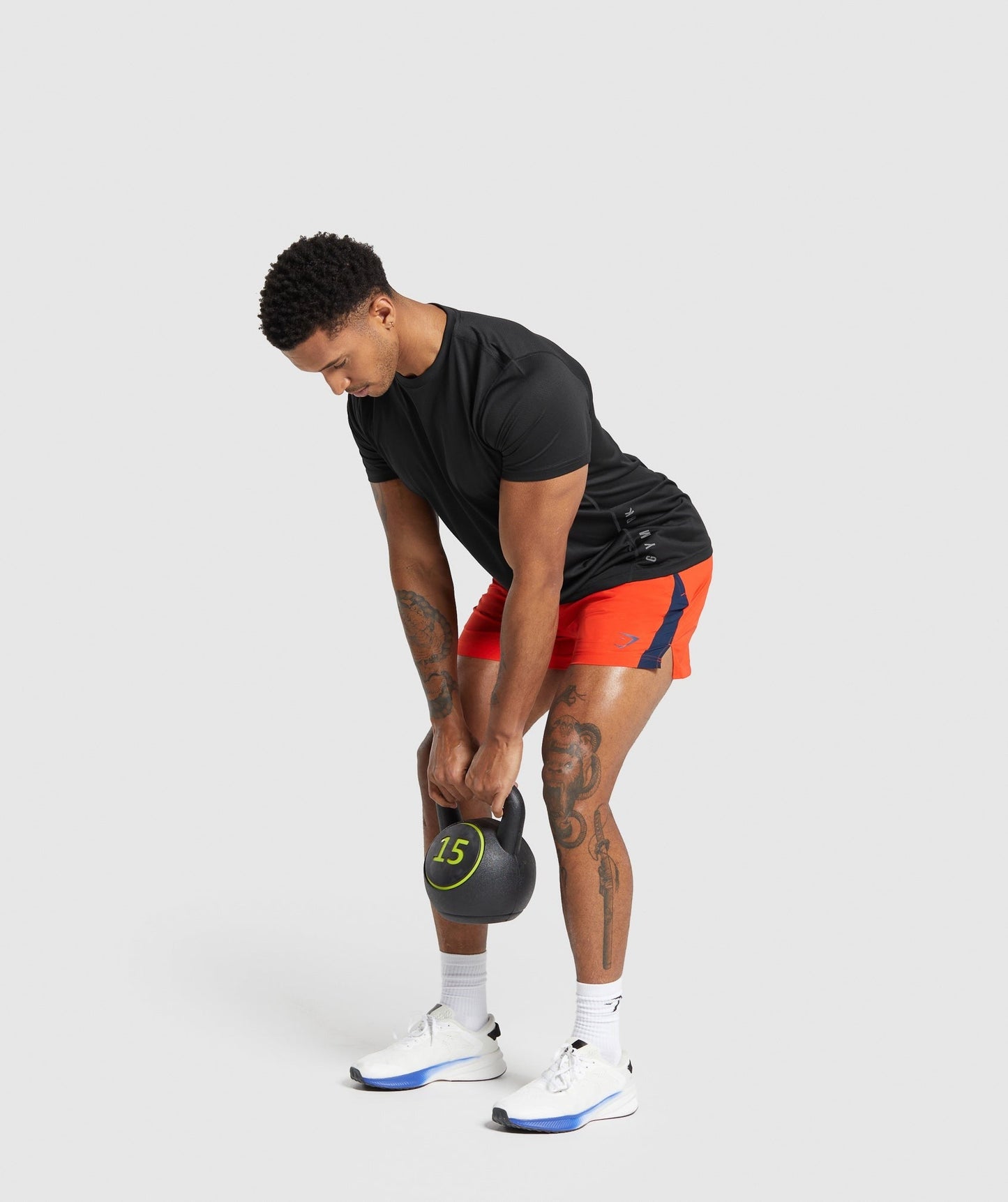 Gymshark Sport 5" Shorts - Electric Orange/Navy