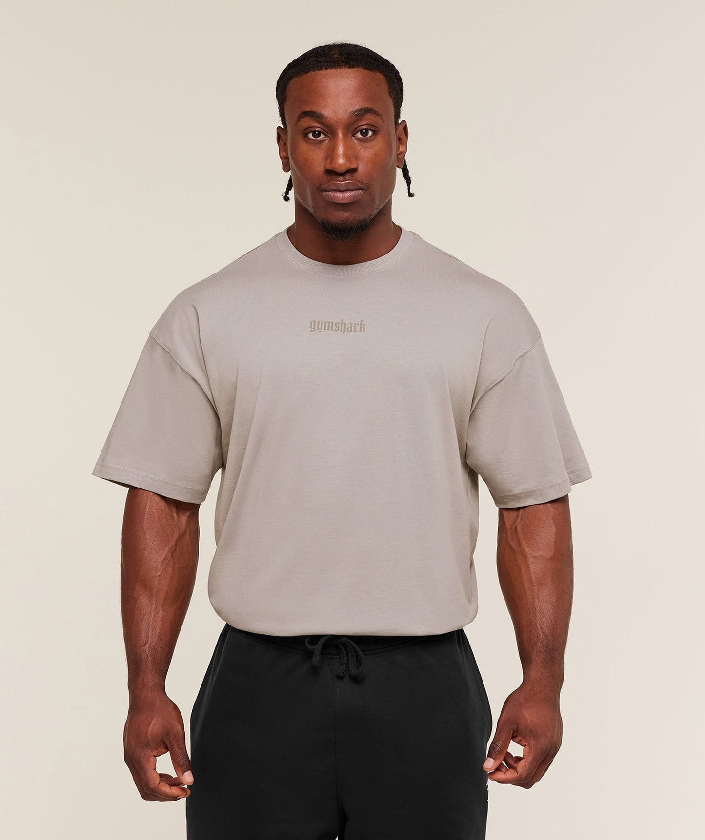 Gymshark Olde English T-Shirt - Mushroom Grey