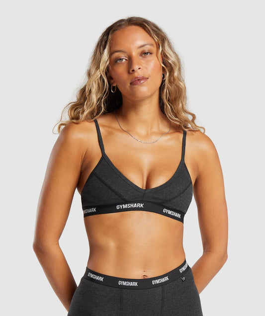 Gymshark Rib Bralette - Midnight Black Marl