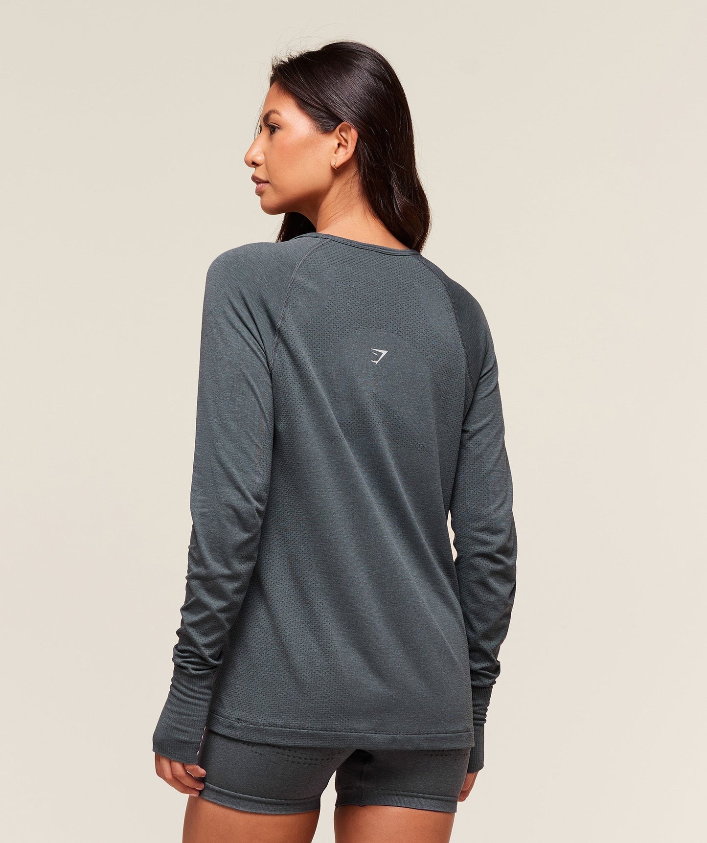 Gymshark Vital Seamless Light Long Sleeve Top - Strong Grey/Marl