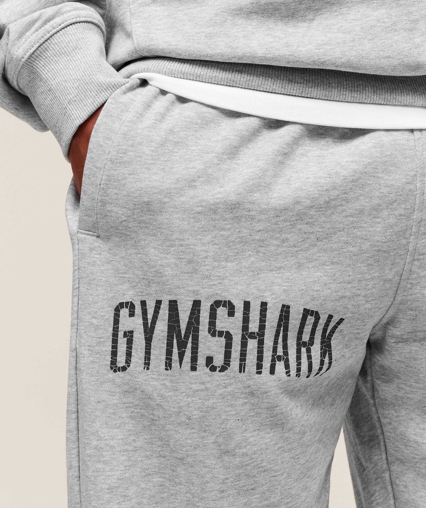 Gymshark Worn Graphic Joggers - Light Grey Core Marl