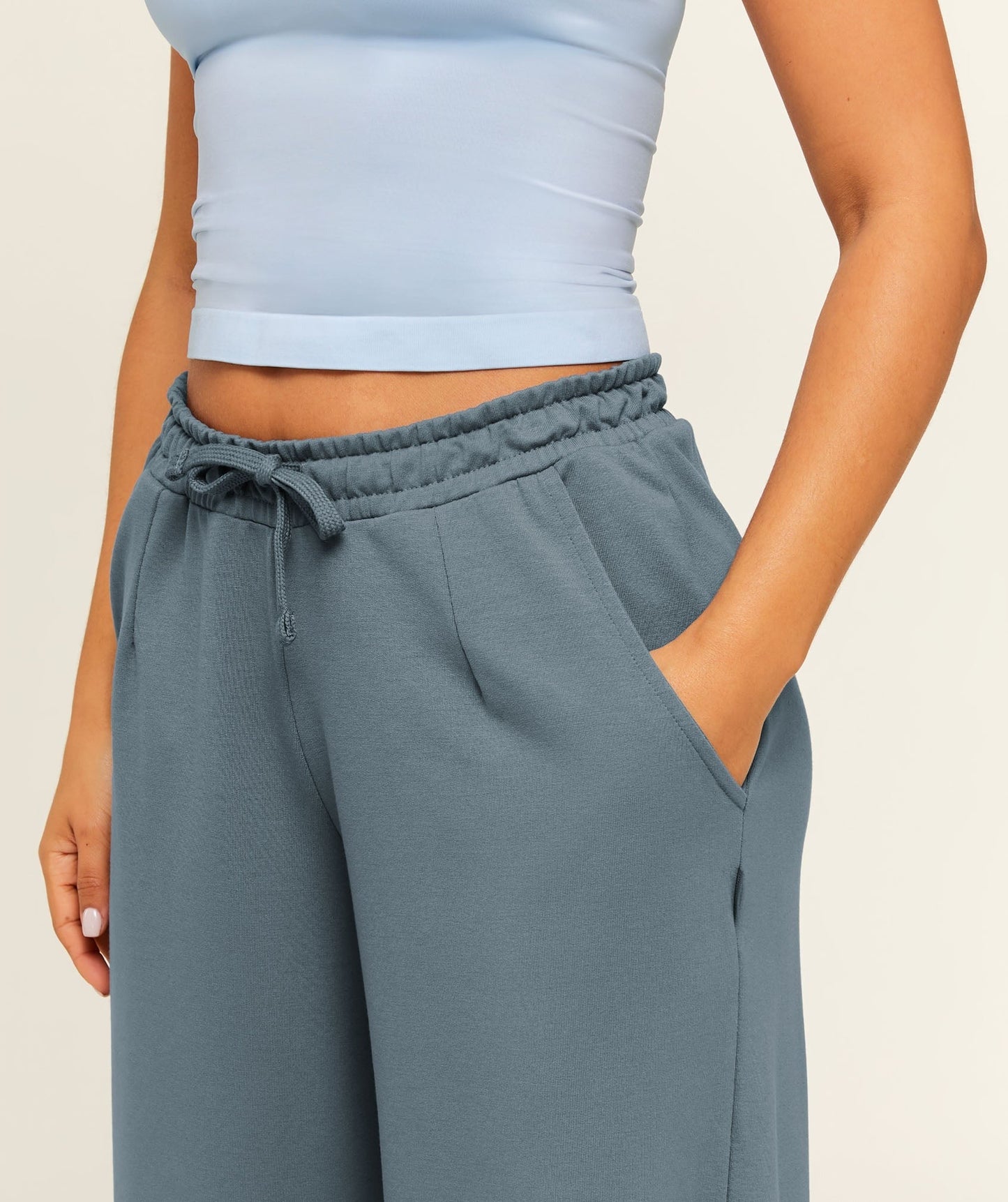 Gymshark Lightweight Wide Leg Pant Short - Iron Blue