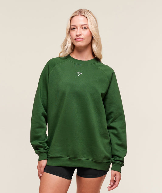 Gymshark Training Oversized Fleece Sweatshirt - Athletic Green