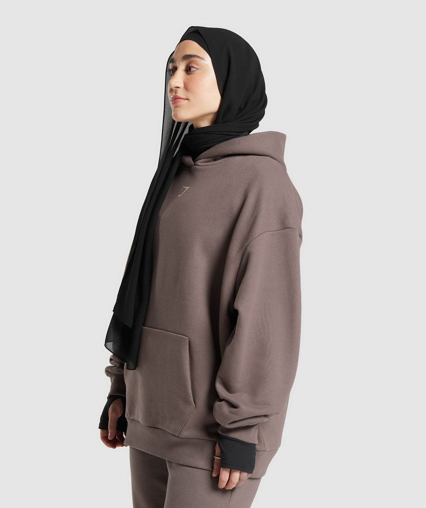 Gymshark GS X Leana Deeb Oversized Graphic Hoodie - Dusty Brown