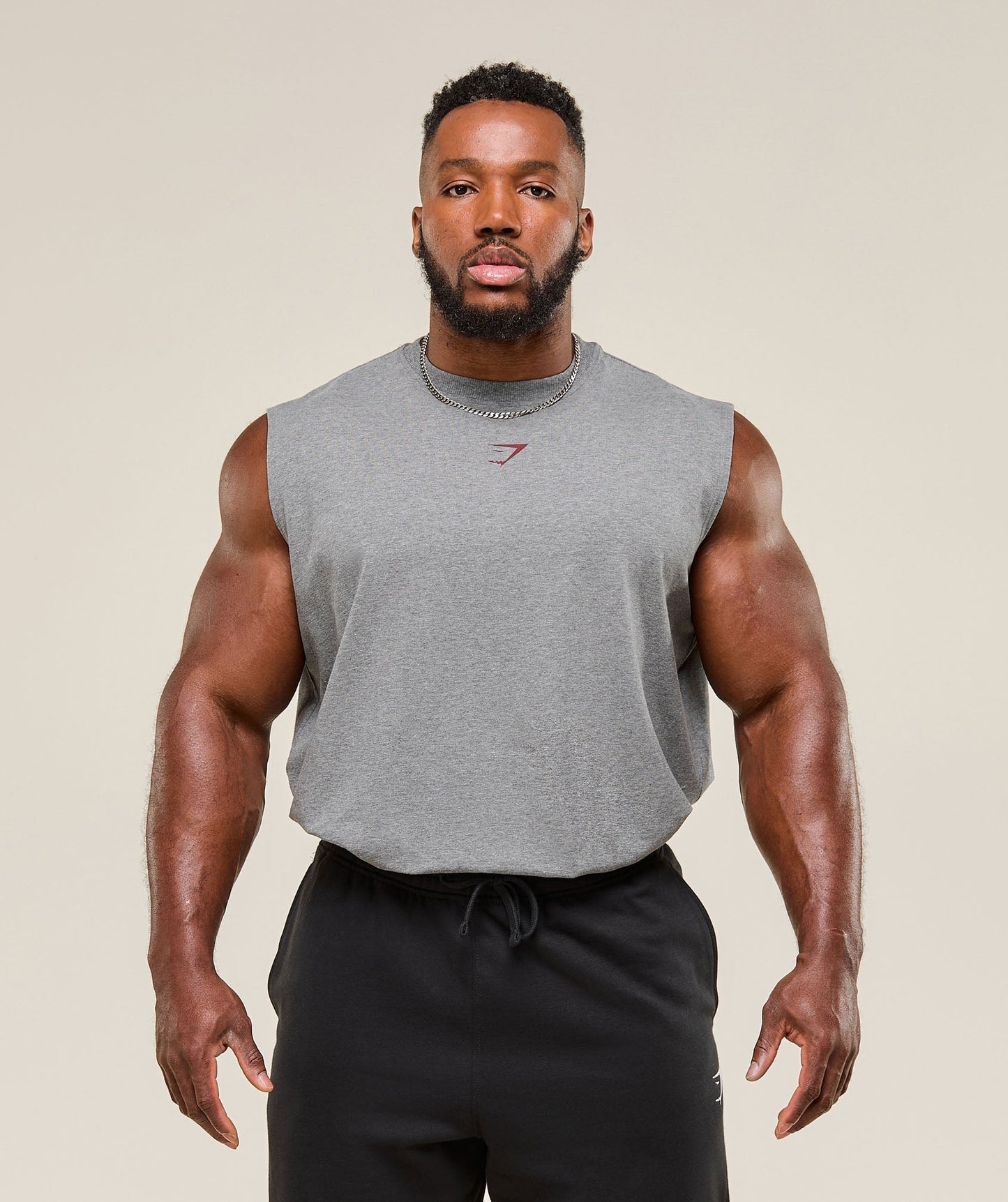 Gymshark Power Cut Off Tank - Charcoal Core Marl