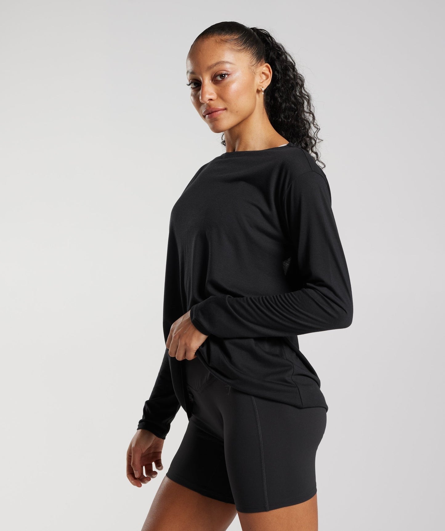 Gymshark Super Soft Cut-Out Long Sleeve Top - Black