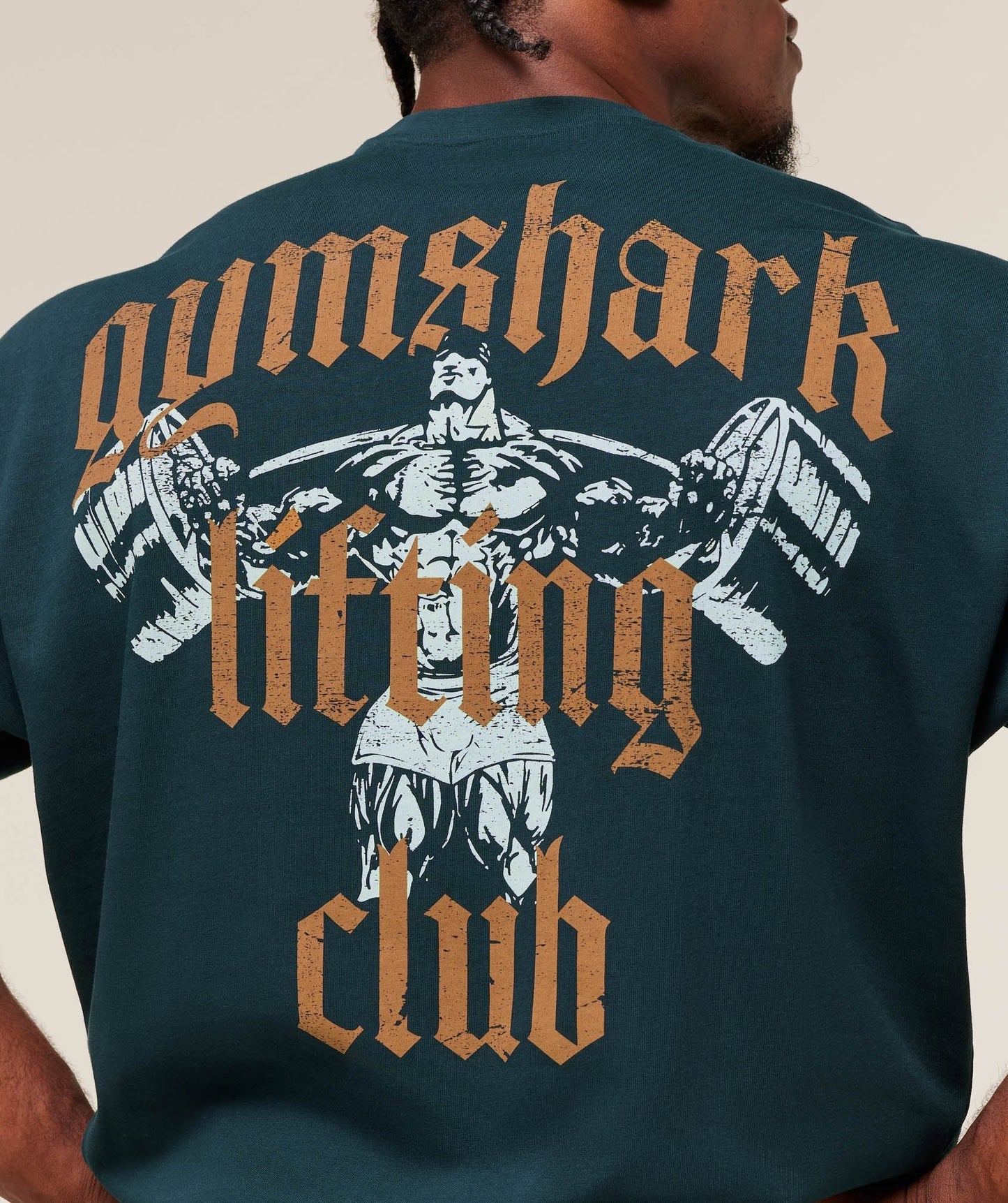 Gymshark Lifting Club T-Shirt - Deep Petrol Blue/Antique Gold