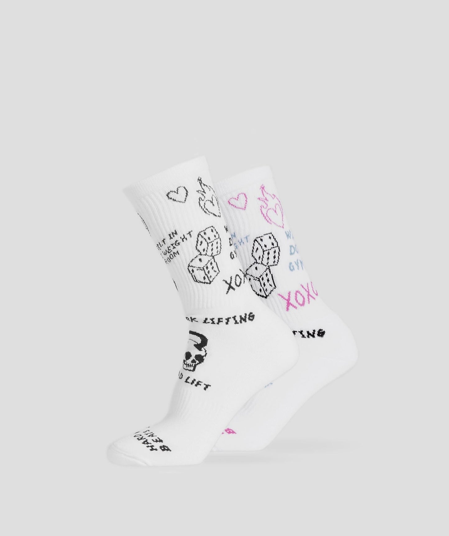 Gymshark Character Combi Crew 2pk - White/Black/Winning Pink/Classic Blue