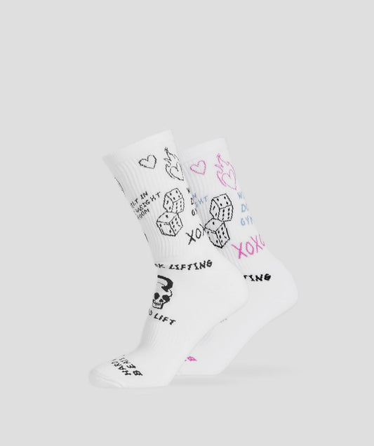 Gymshark Character Combi Crew 2pk - White/Black/Winning Pink/Classic Blue