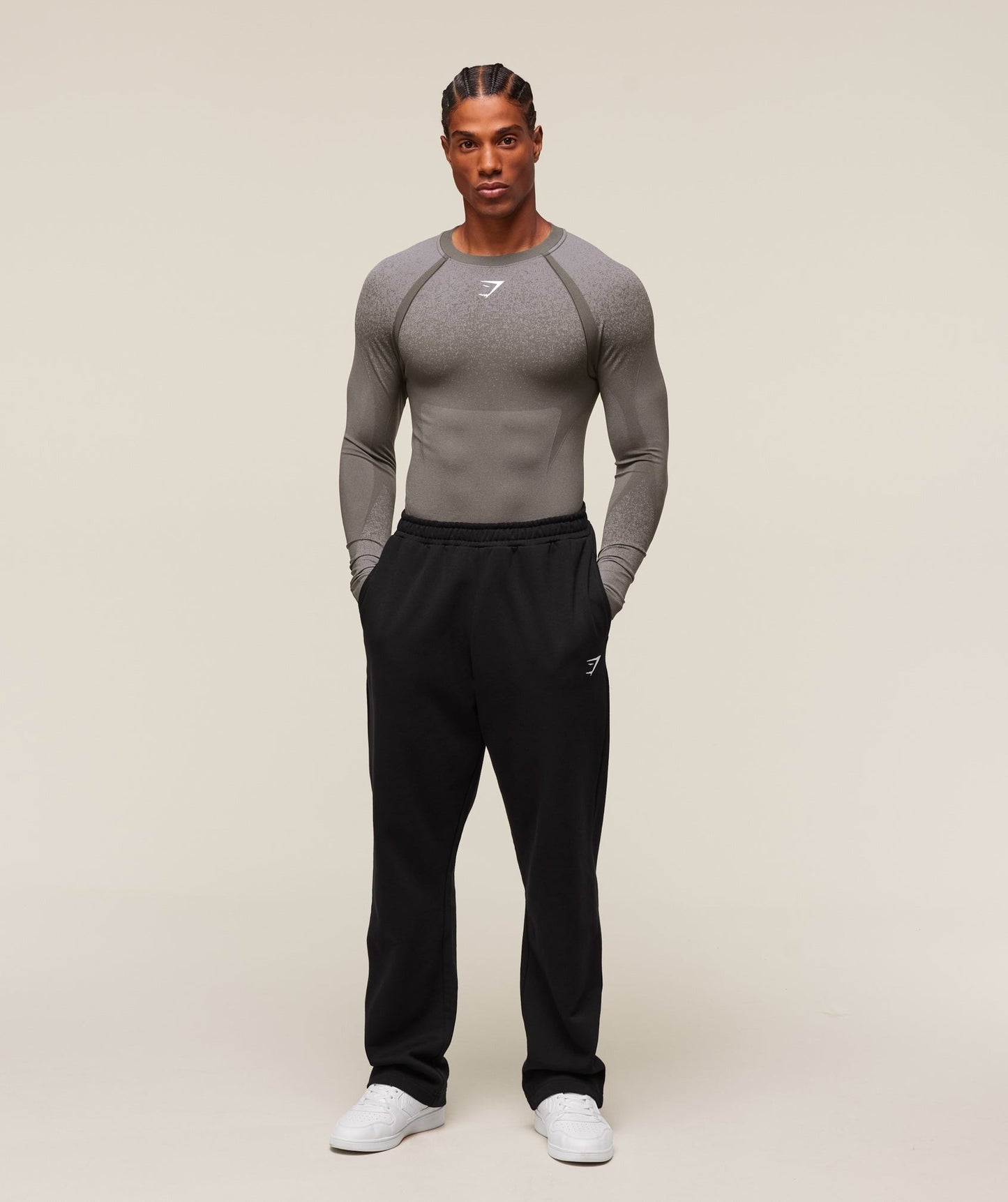 Gymshark Shadow Seamless Long Sleeve T-Shirt - Meteor Grey
