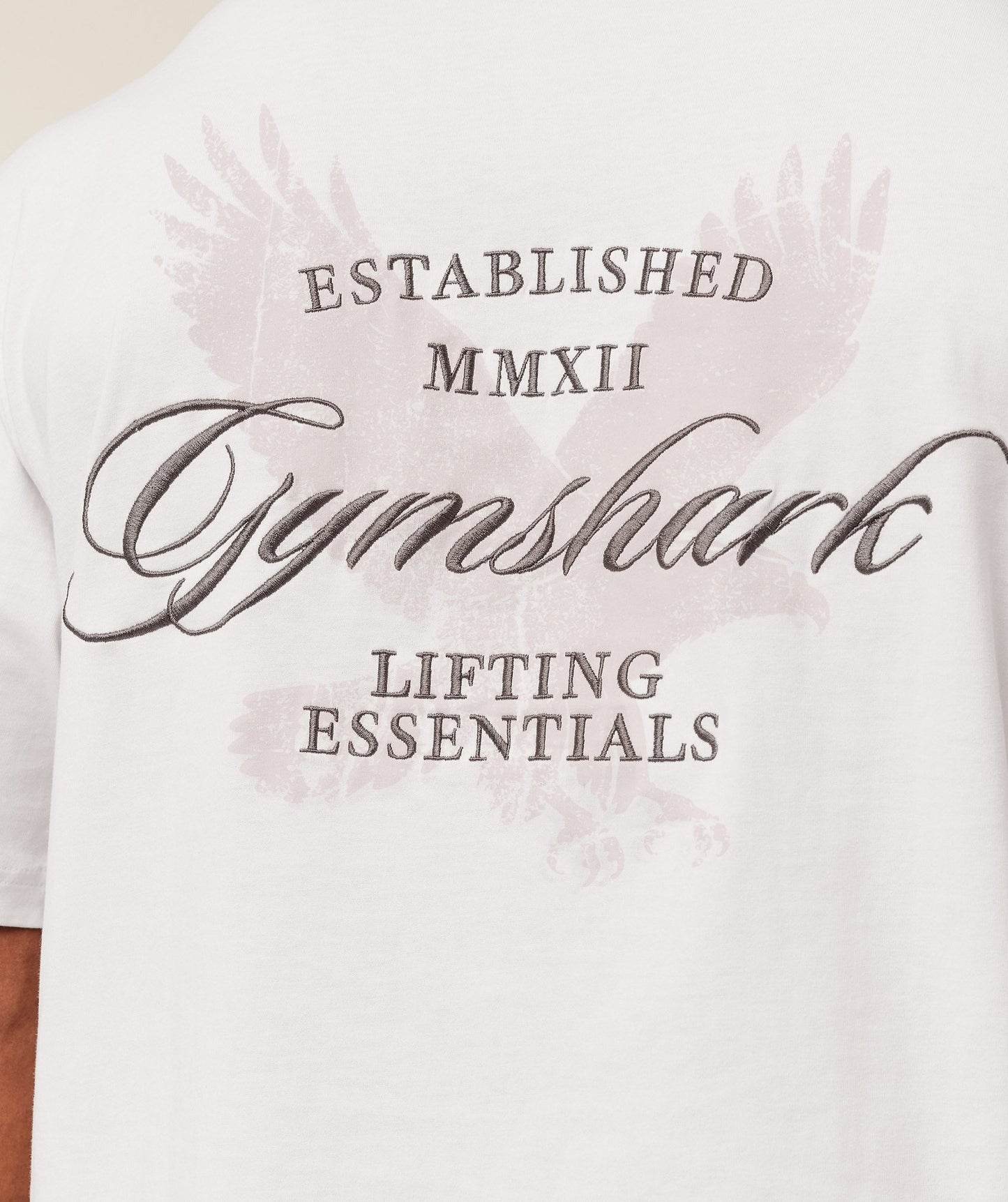 Gymshark Eagle Script Graphic T-Shirt - GS Soft White