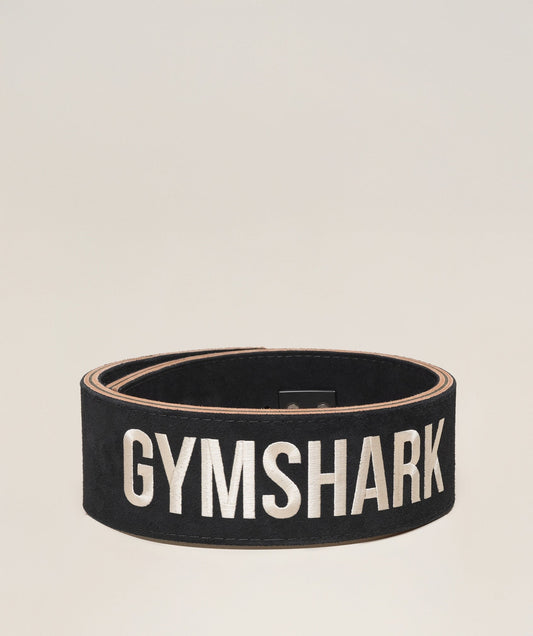 Gymshark Lever Lifting Belt - Black/Ecru White