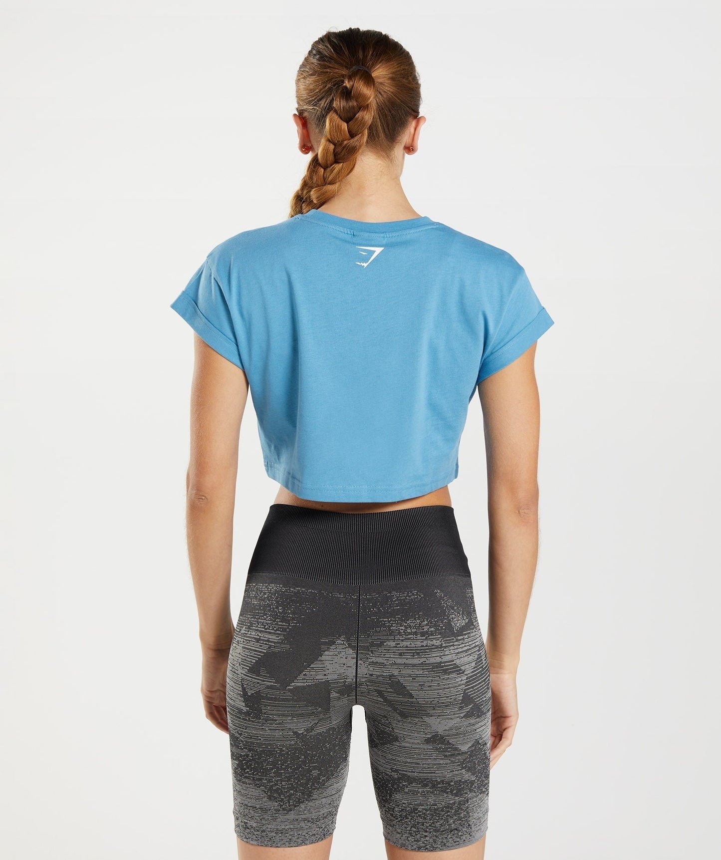 Gymshark Fraction Crop Top - Coastal Blue