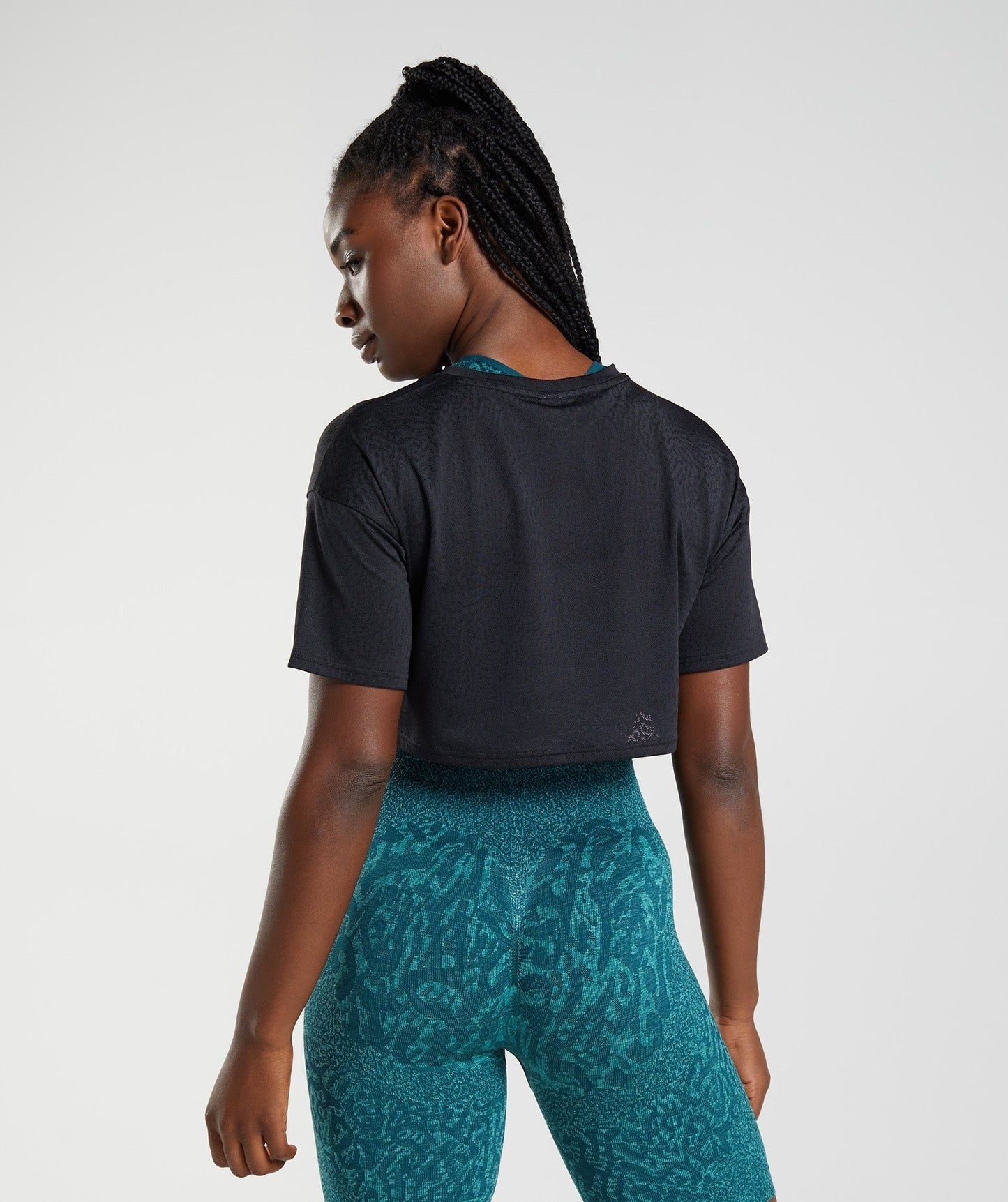 Gymshark Adapt Animal Seamless Crop Top - Reef | Black