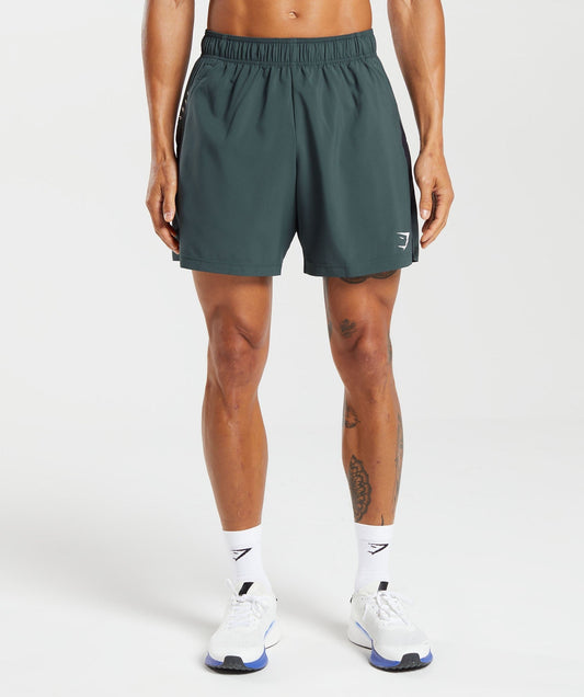 Gymshark Sport 7" Shorts - Fog Green/Black