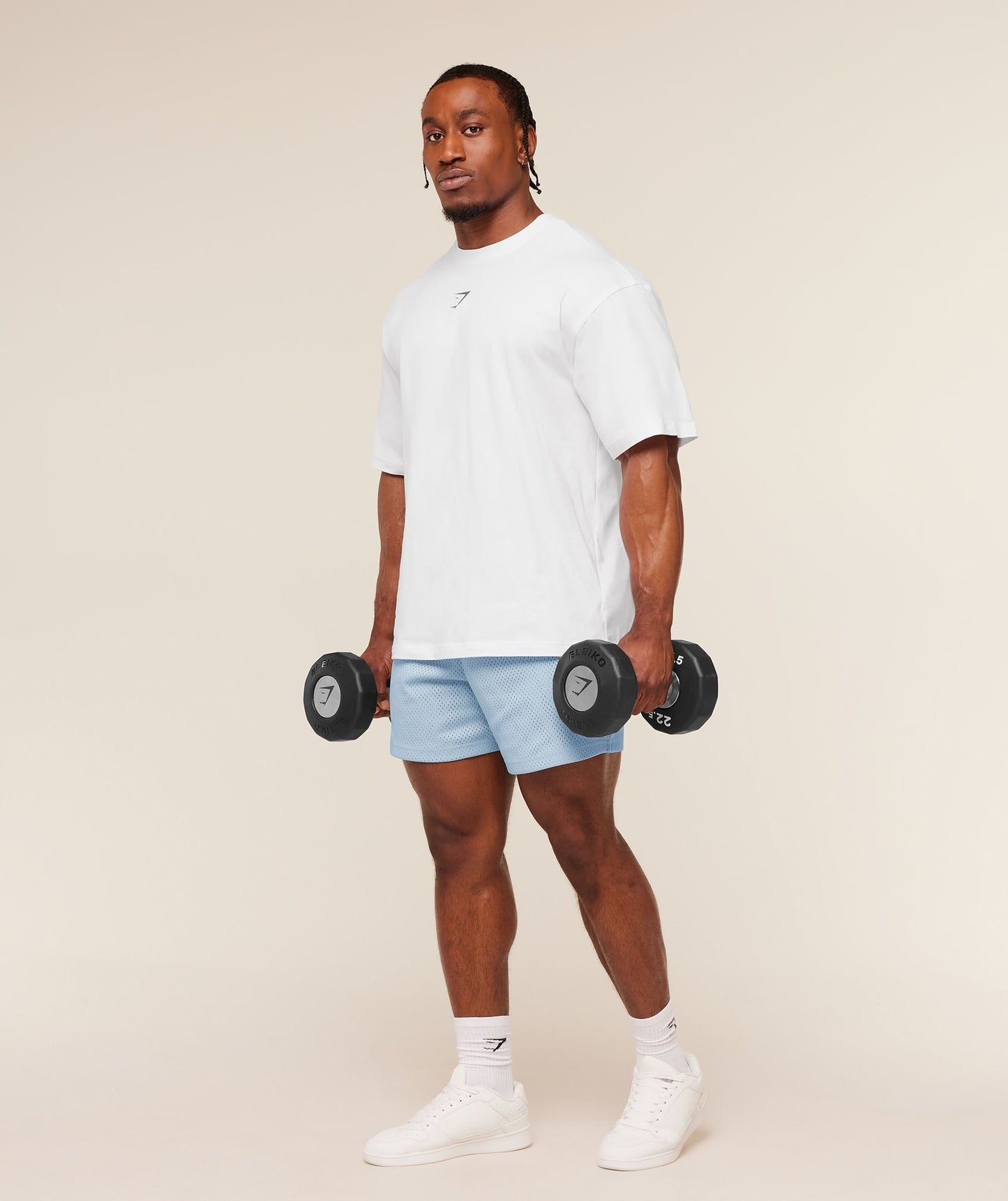Gymshark Lifting Mesh 5" Shorts - Chilled Blue