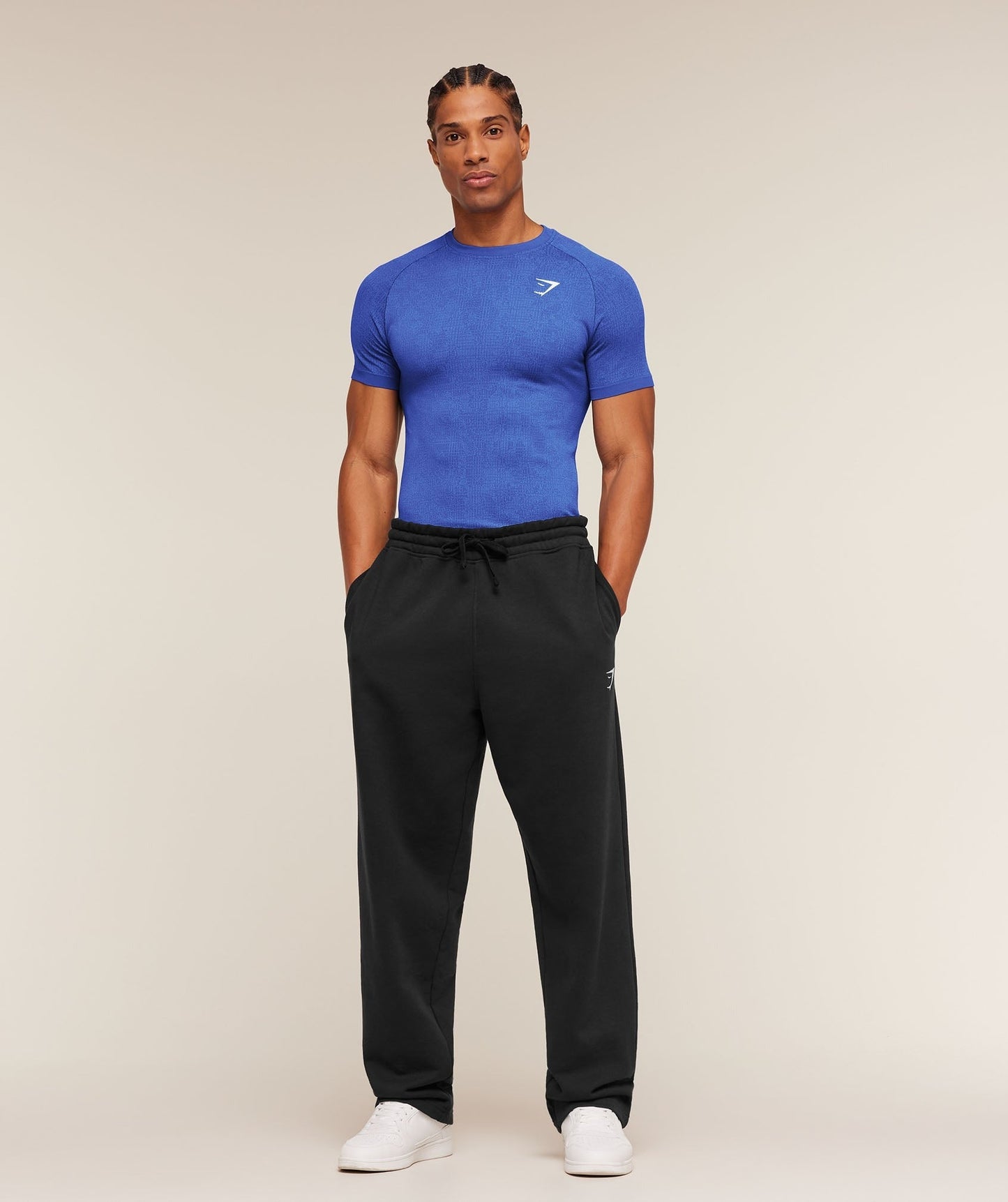 Gymshark Geo Seamless Grid T-Shirt - Force Blue/Steady Purple