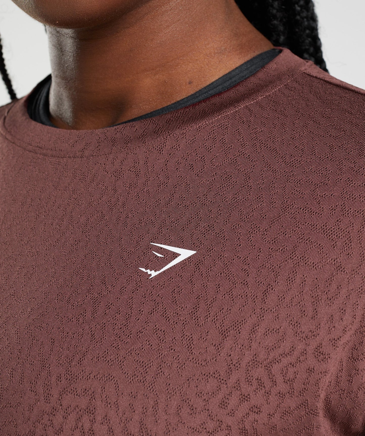 Gymshark Adapt Animal Seamless Crop Top - Reef | Cherry Brown