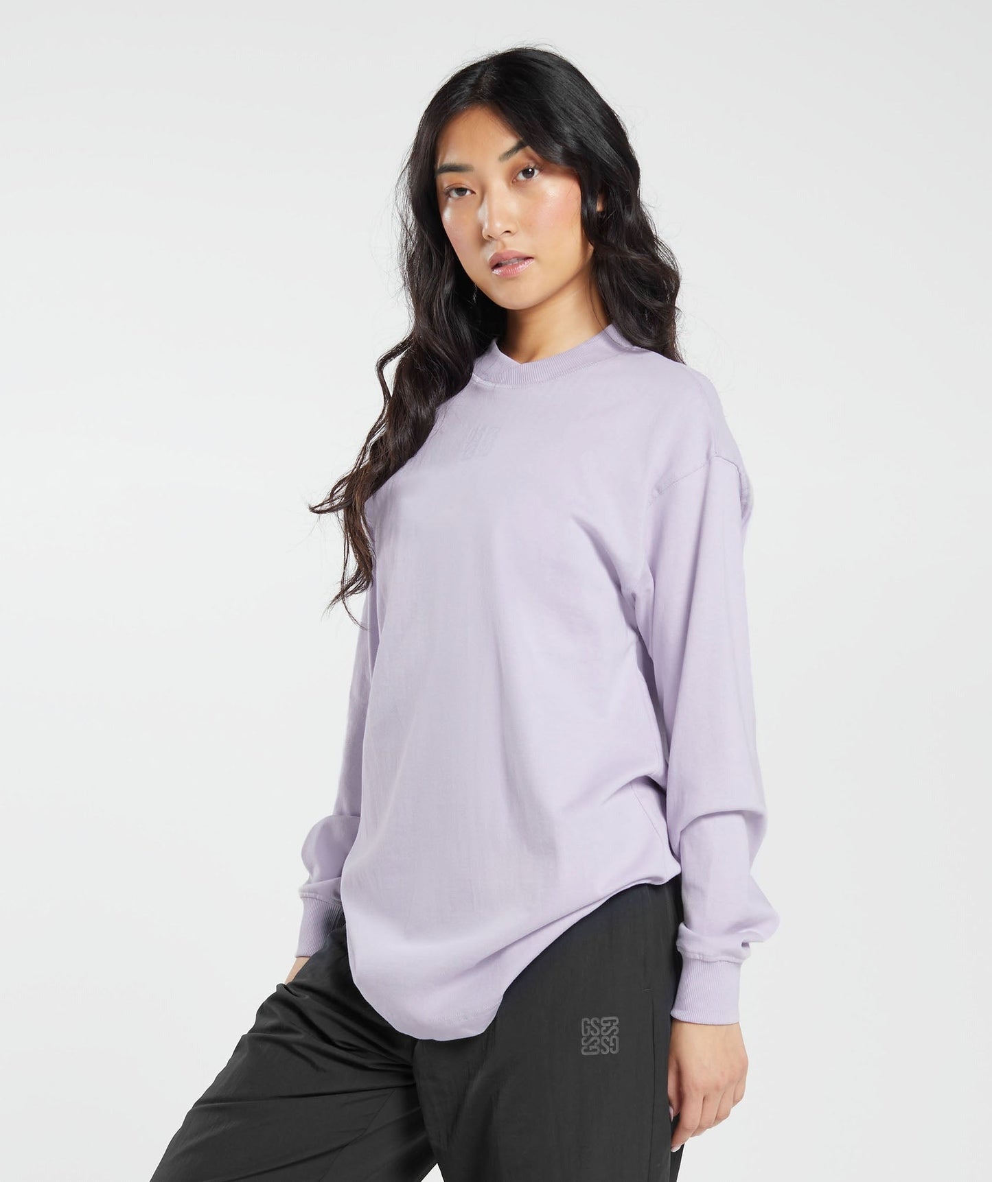 Gymshark Monogram Oversized Long Sleeve Top - Moon Purple