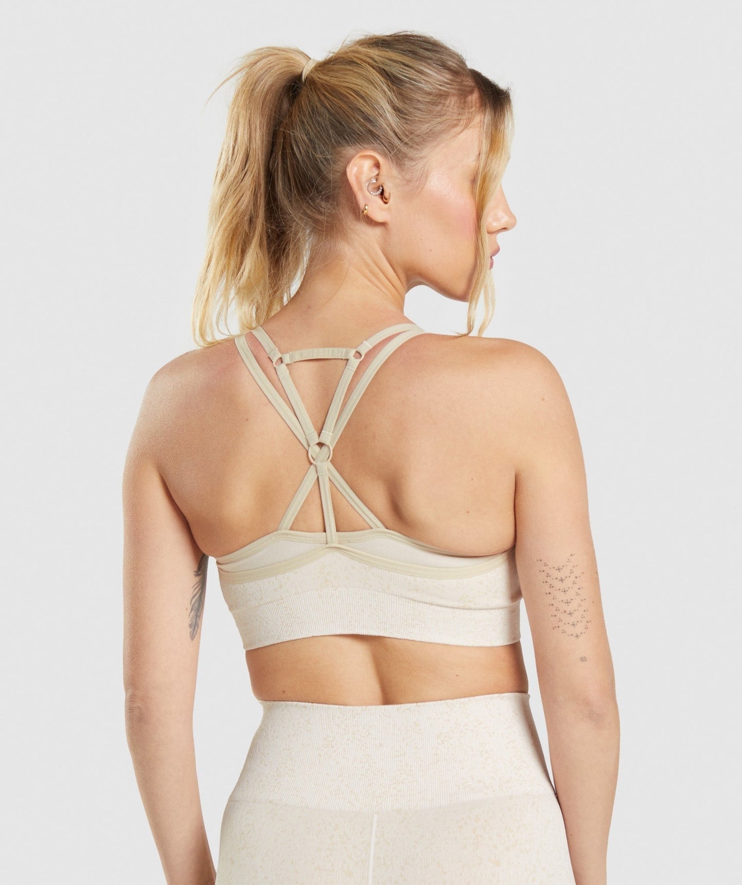 Gymshark Adapt Fleck Seamless Sports Bra - Mineral | Coconut White