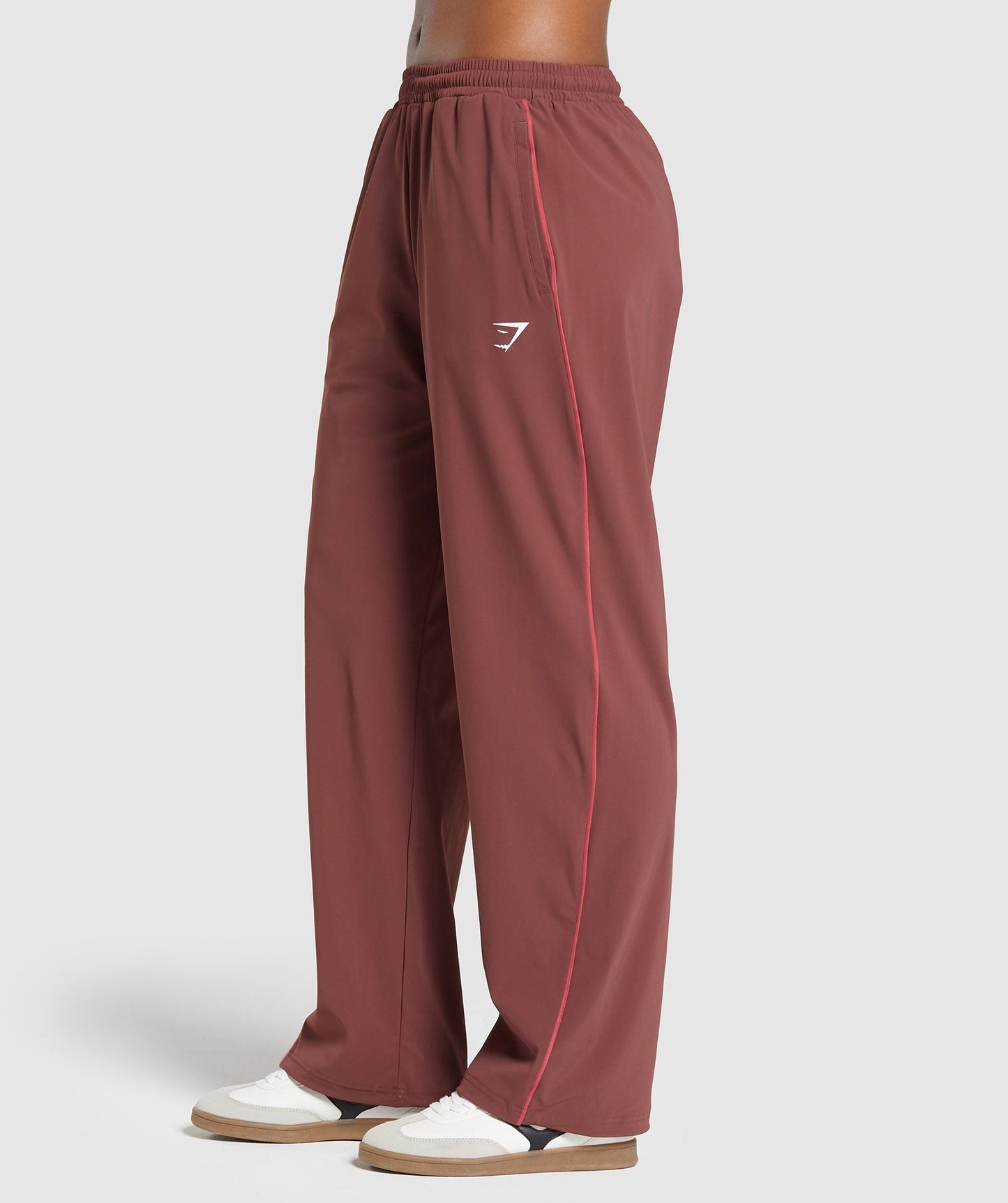 Gymshark Stitch Feature Woven Pants - Burgundy Brown