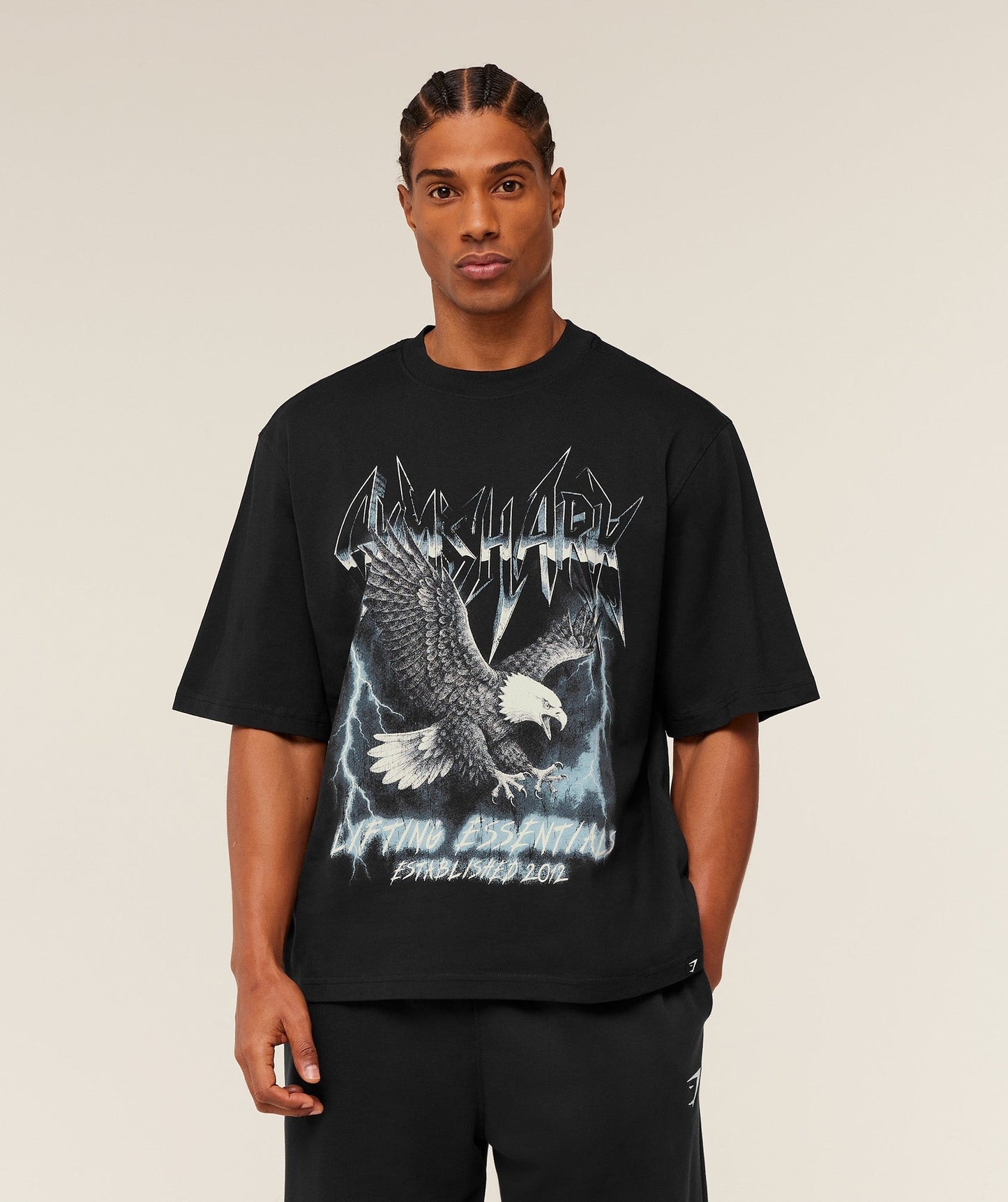 Gymshark Eagle Band Style Graphic T-Shirt - GS Black