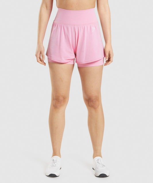 Gymshark Vital 2-in-1 Shorts - Sorbet Pink Marl