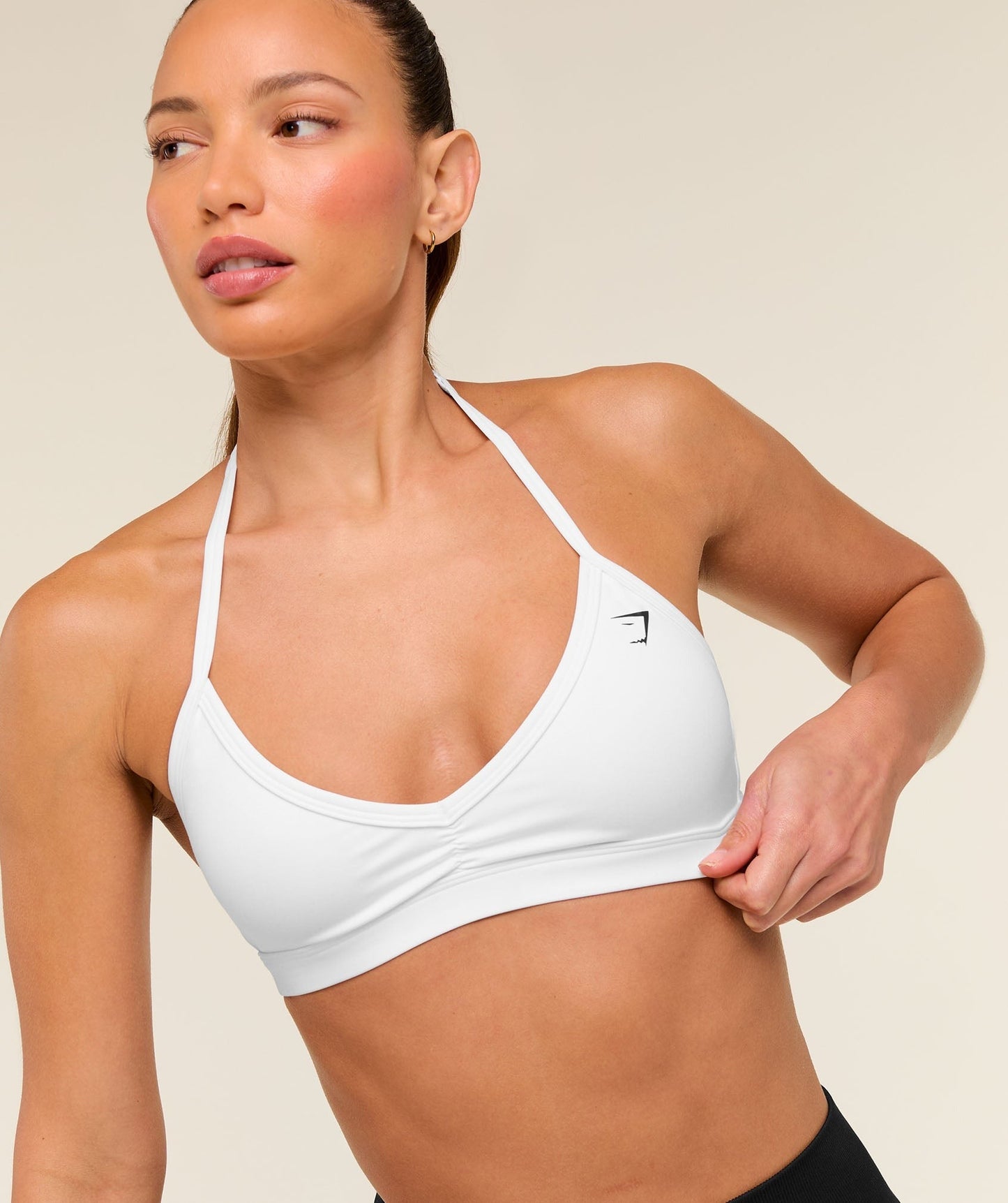 Gymshark Minimal Halterneck Sports Bra - White