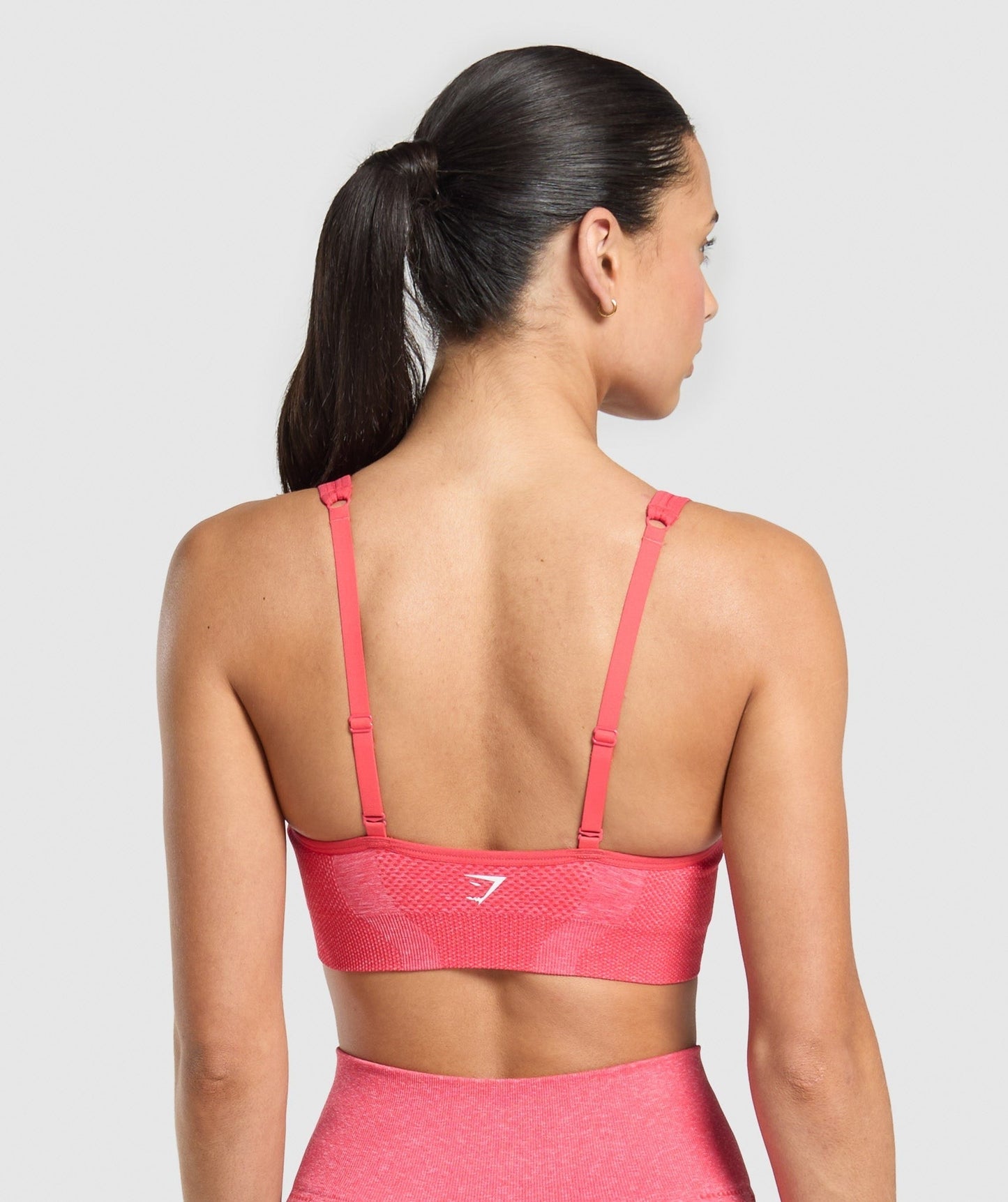 Gymshark Vital V Neck Sports Bra - Coral Red/Marl