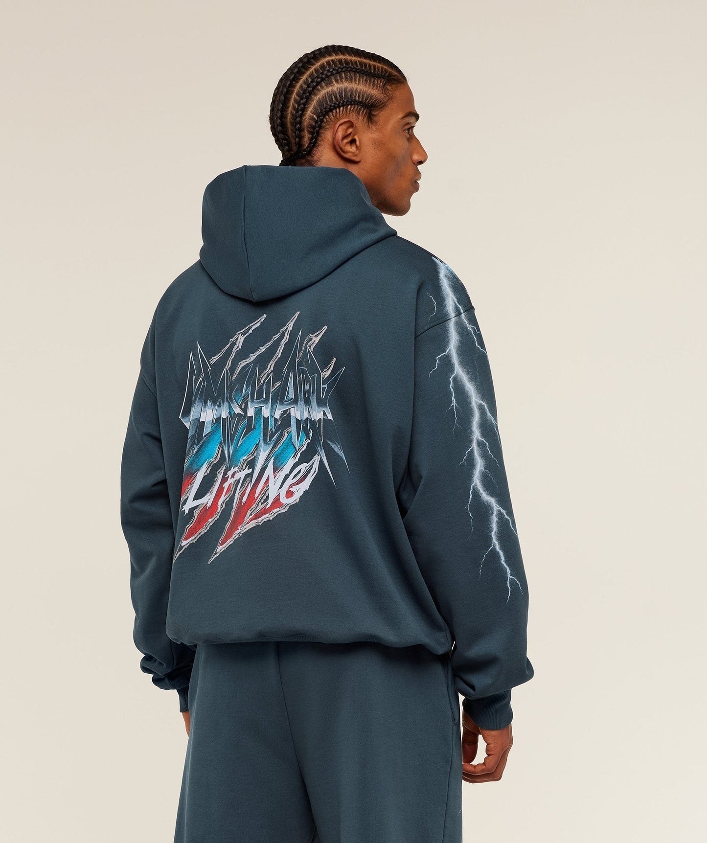 Gymshark Eagle Band Style Graphic Hoodie - GS Stealth Blue