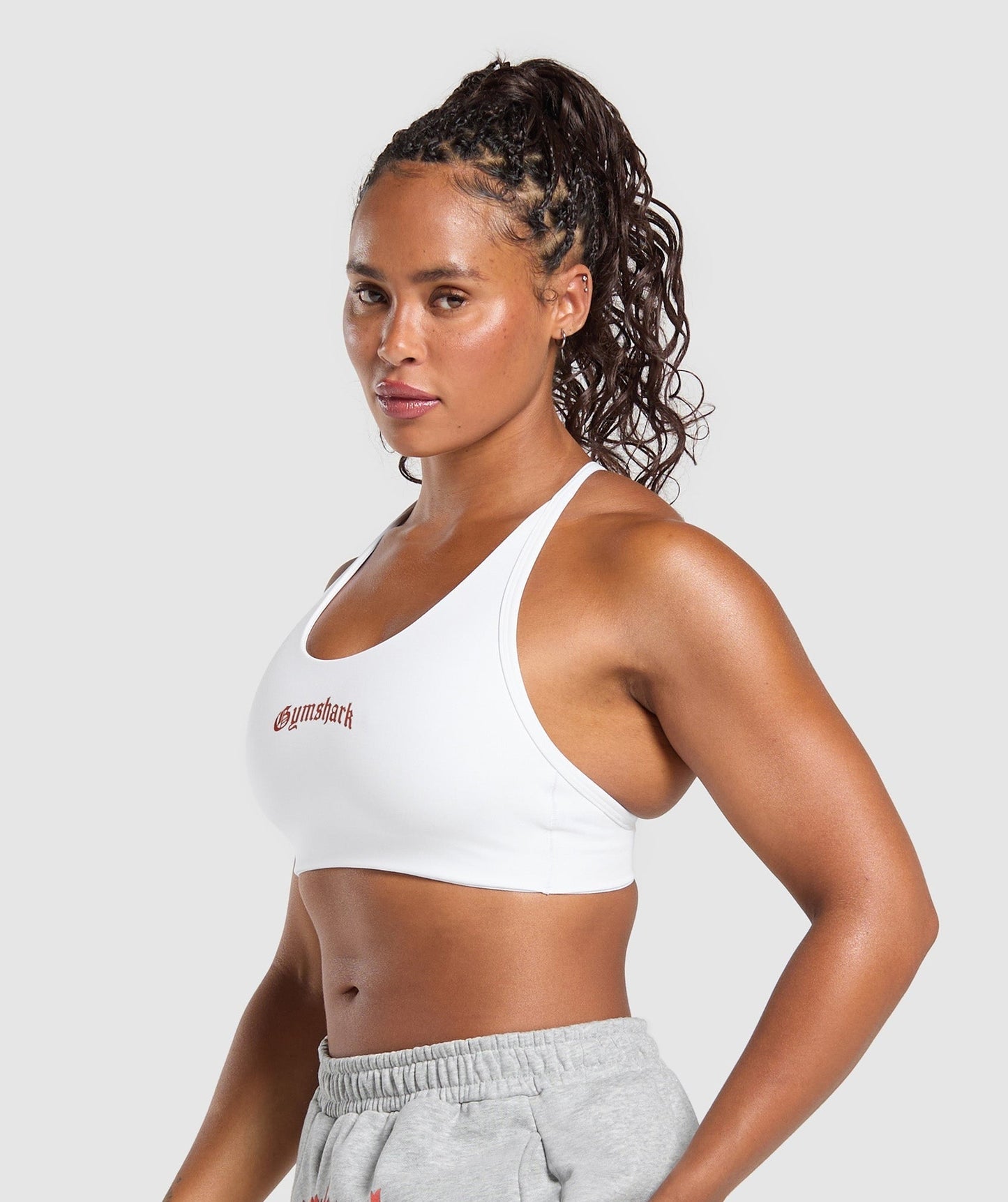 Gymshark Strength Department Graphic Sports Bra - White