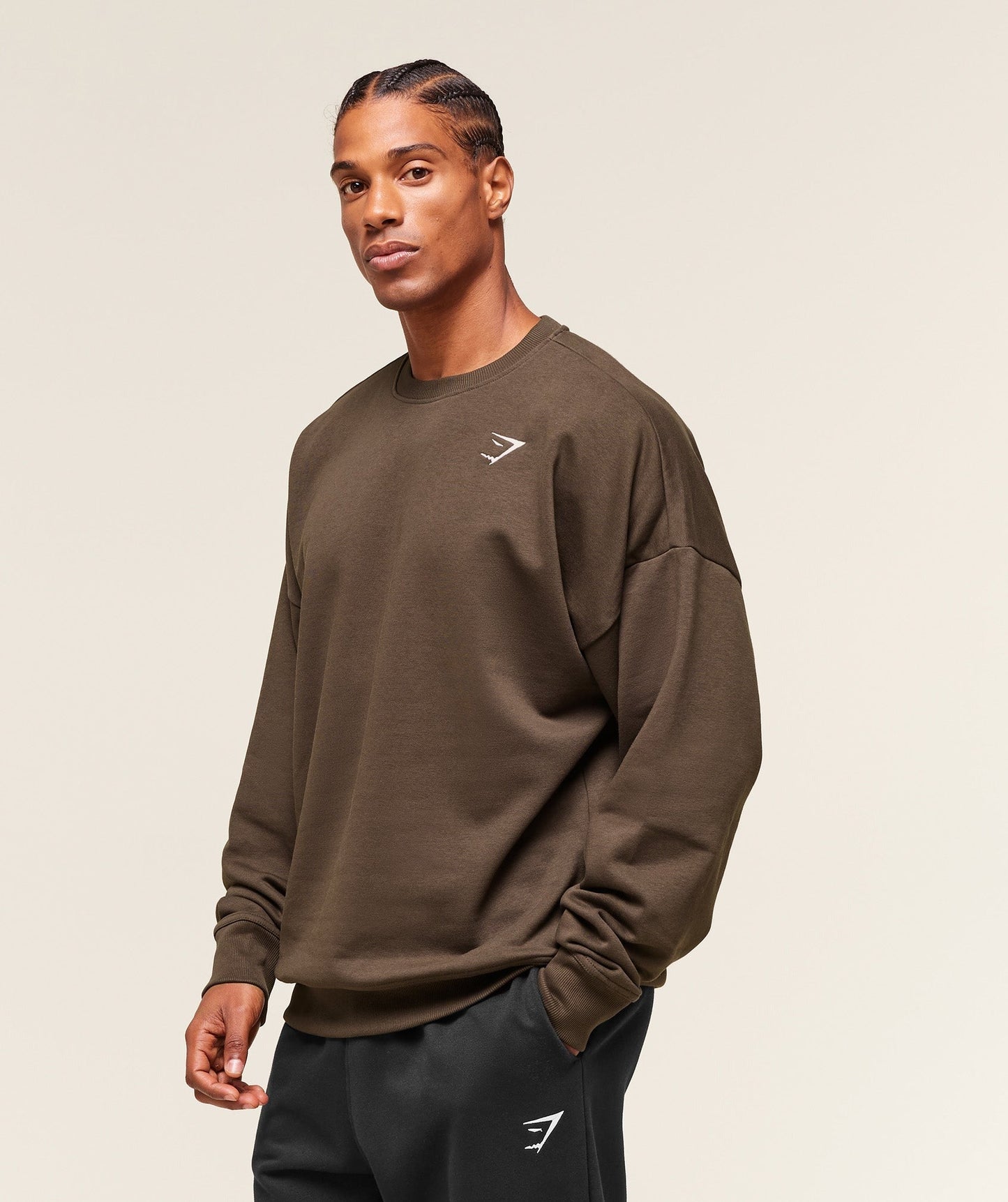 Gymshark Oversized Crest Crew - Archive Brown