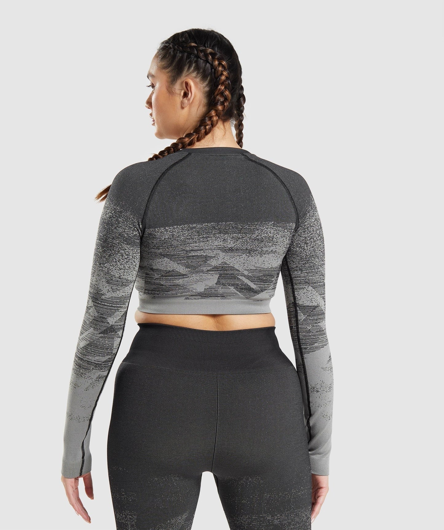 Gymshark Adapt Ombre Crop Top - Triangle | Black Print