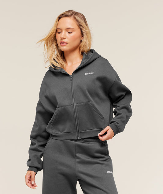 Gymshark Cosy Luxe Zip Through Hoodie - Grey