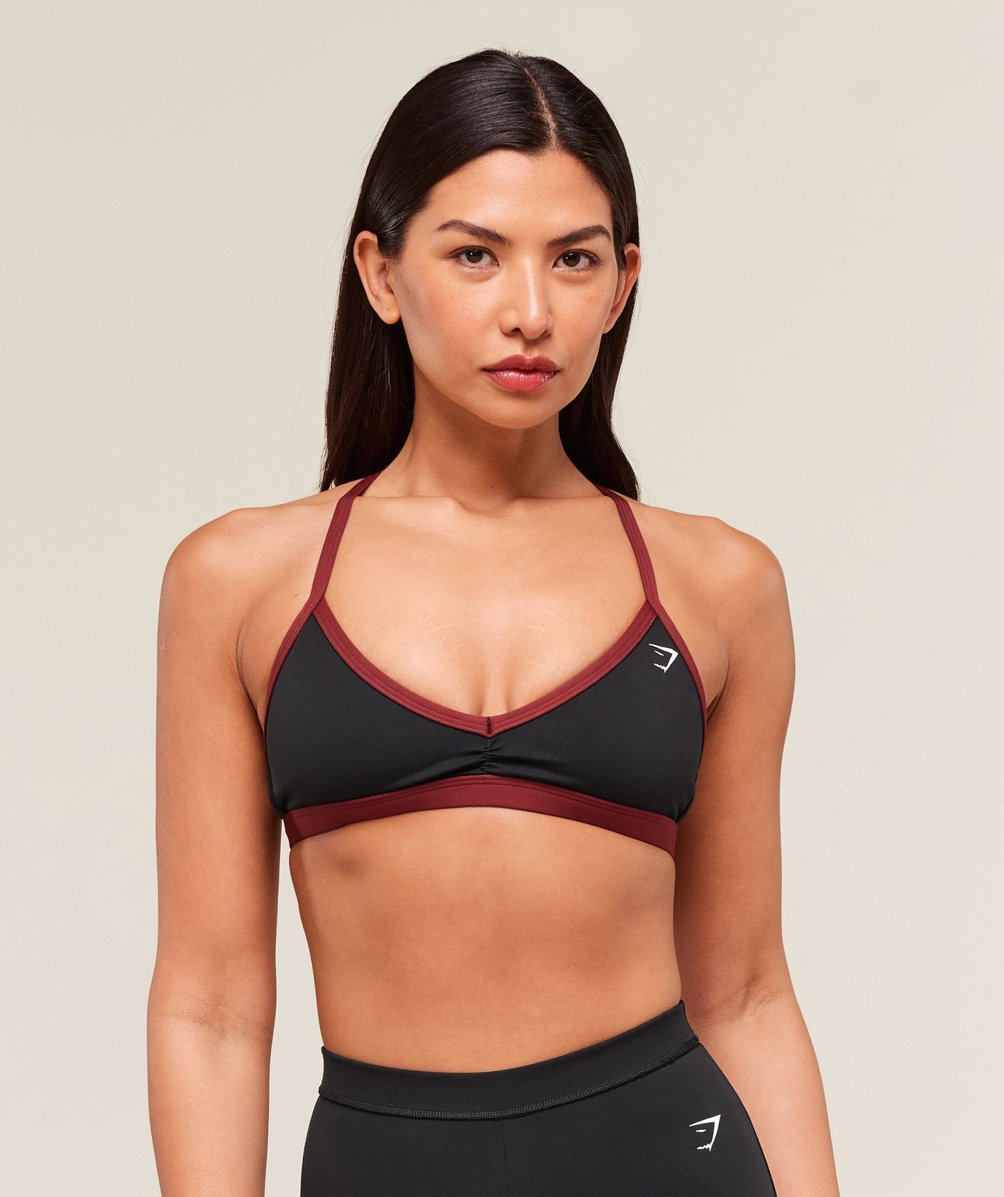 Gymshark Minimal Sports Bra - Black/Sets Red