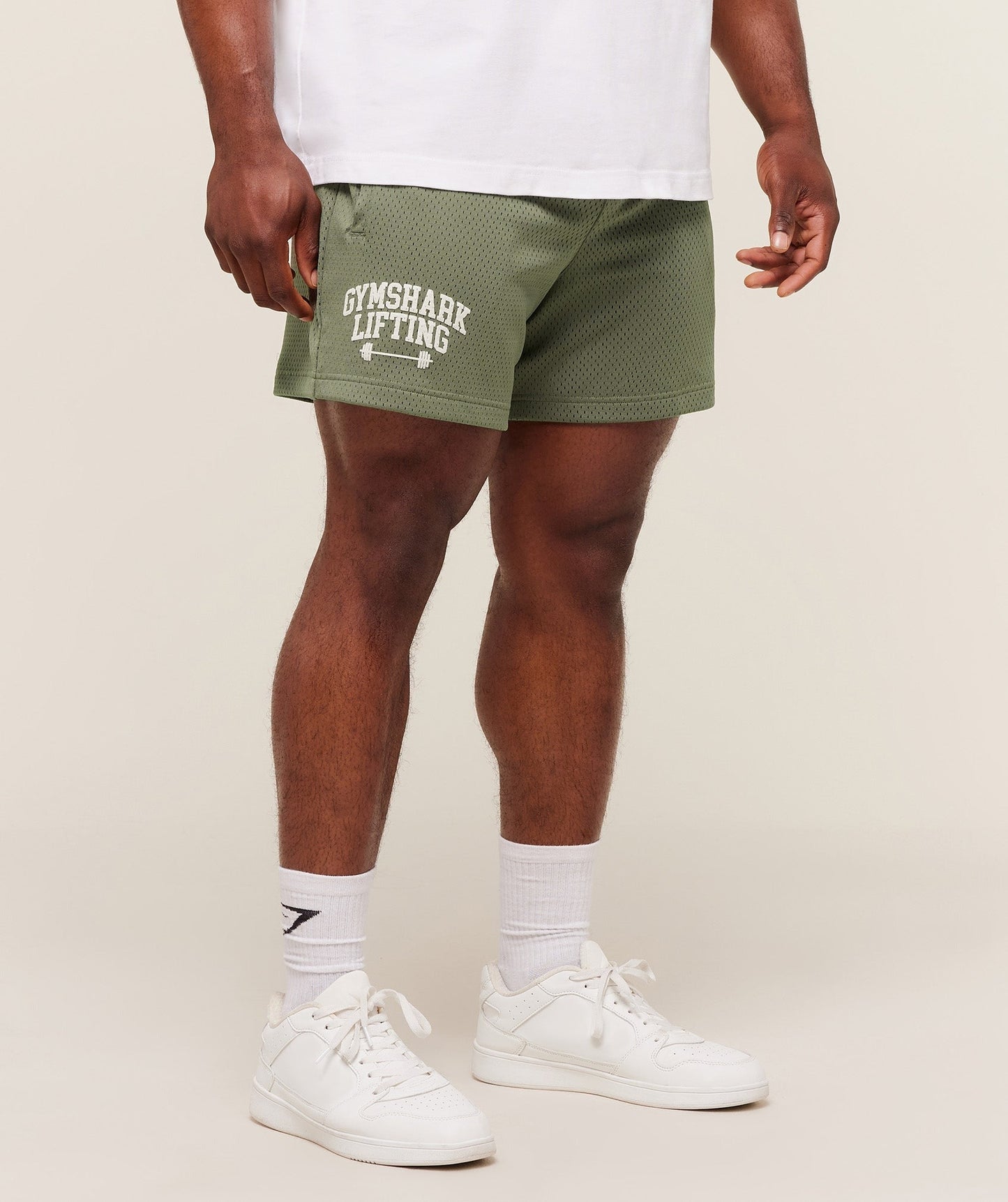 Gymshark Lifting Barbell Mesh 5" Short - Base Green