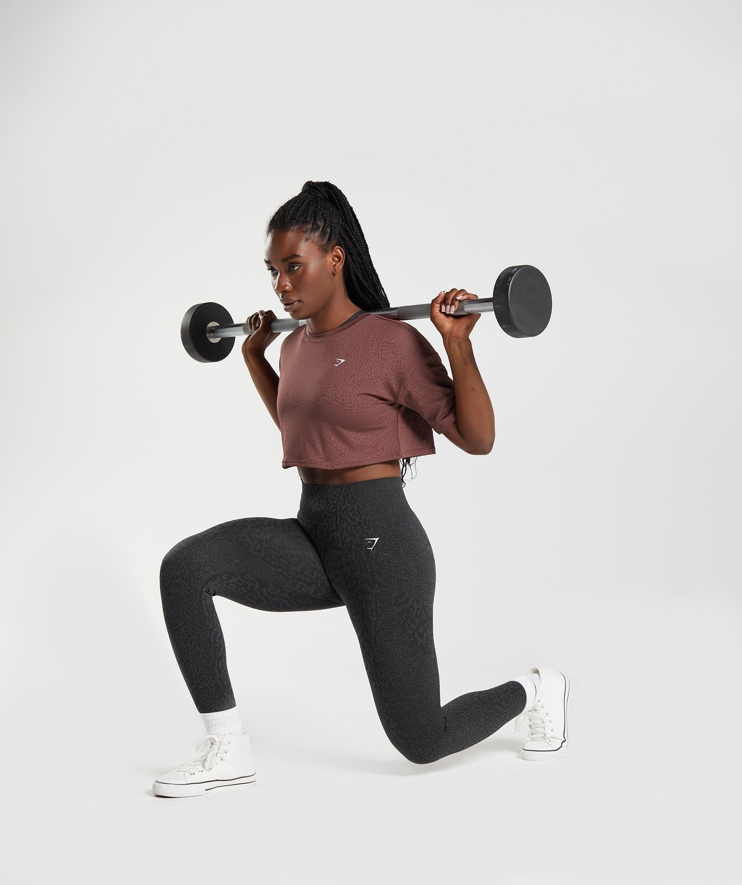 Gymshark Adapt Animal Seamless Crop Top - Reef | Cherry Brown